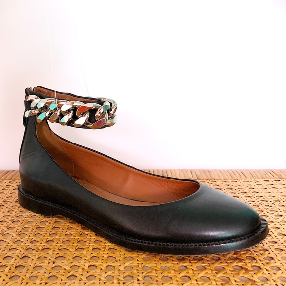 Givenchy Black Chain Ankle Strap Ballet Flats - 36 - Picture 3 of 8